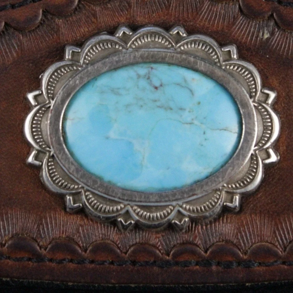 Appaloosa‎ Trading Co Durango CO Tooled Leather Concho Trifold Wallet